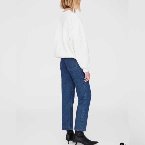 ANINE Bing Jaci Sweatshirt Monogram Ivory Size M NEW - Picture 2 of 5